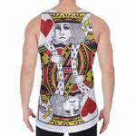 King Of Hearts Playing Card Print Men's Velvet Tank Top