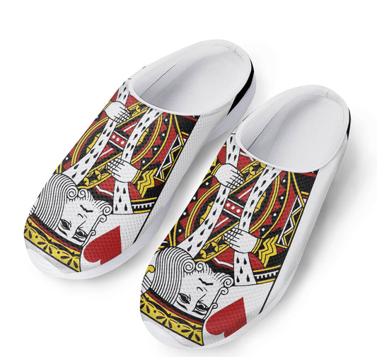 King Of Hearts Playing Card Print Mesh Casual Shoes