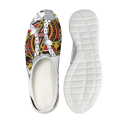 King Of Hearts Playing Card Print Mesh Casual Shoes