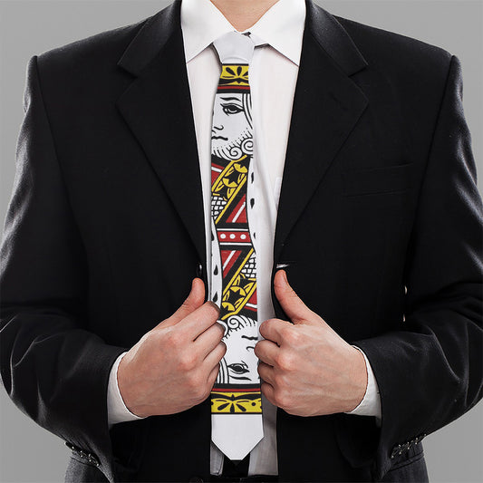 King Of Hearts Playing Card Print Necktie
