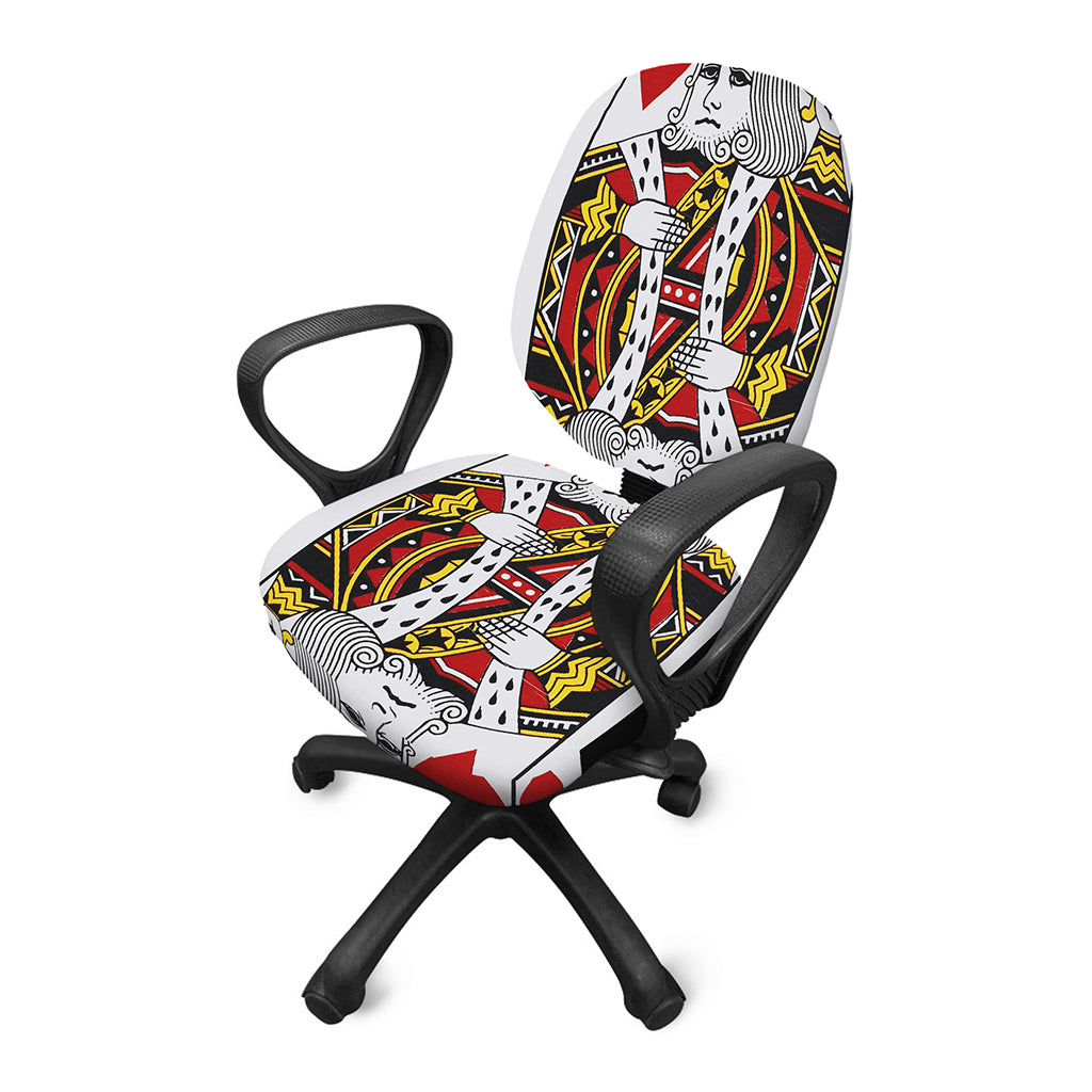 King Of Hearts Playing Card Print Office Chair Cover