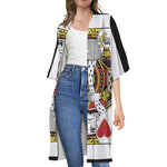 King Of Hearts Playing Card Print Open Front Beach Cover Up
