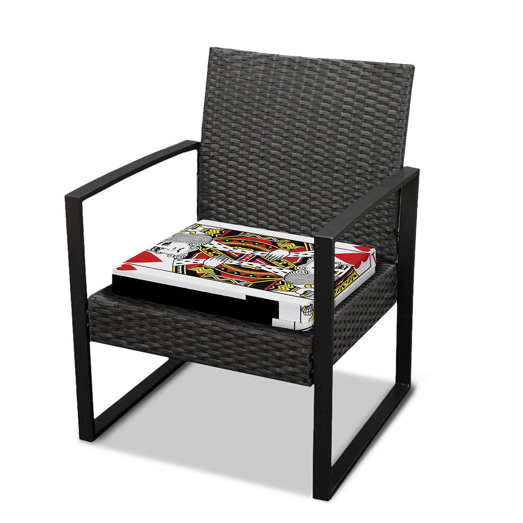 King Of Hearts Playing Card Print Outdoor Seat Cushion Cover