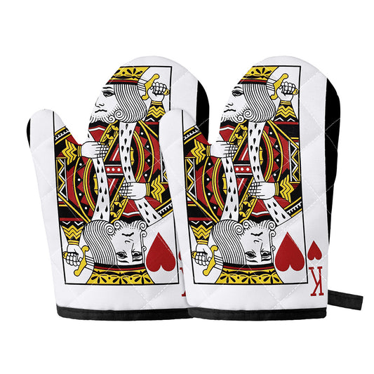 King Of Hearts Playing Card Print Oven Mitts