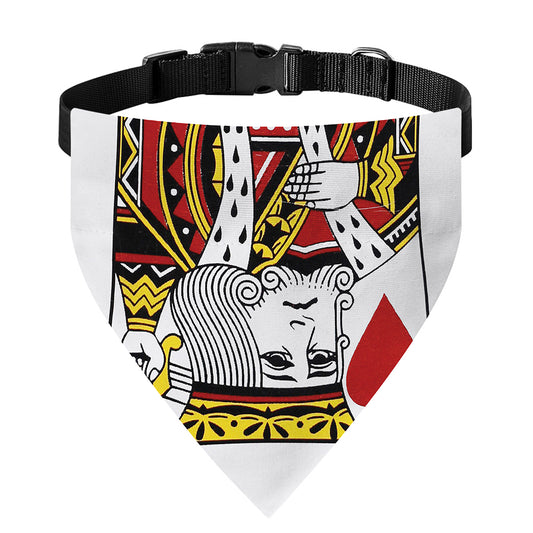 King Of Hearts Playing Card Print Over The Collar Dog Bandana