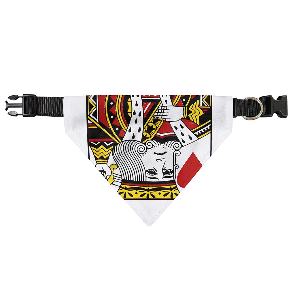 King Of Hearts Playing Card Print Over The Collar Dog Bandana