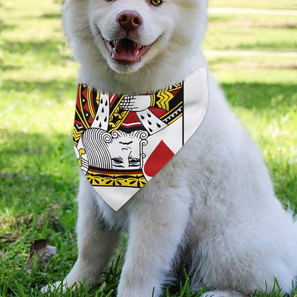King Of Hearts Playing Card Print Over The Collar Dog Bandana