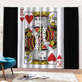 King Of Hearts Playing Card Print Pencil Pleat Curtains