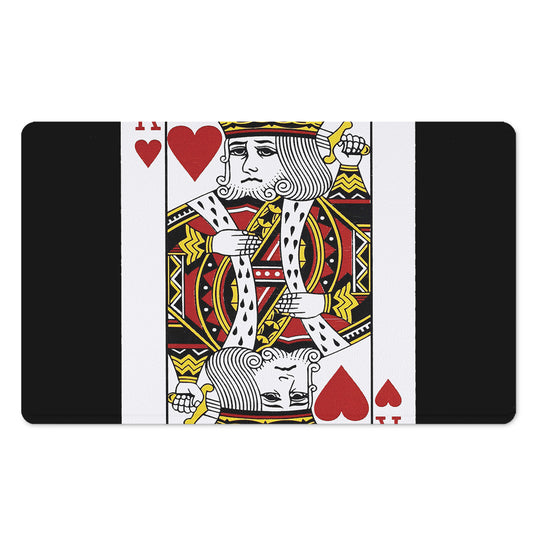 King Of Hearts Playing Card Print Polyester Doormat