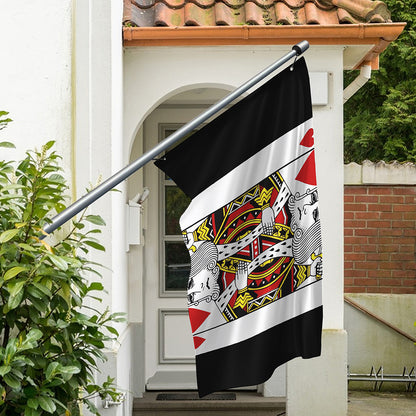 King Of Hearts Playing Card Print Polyester Flag