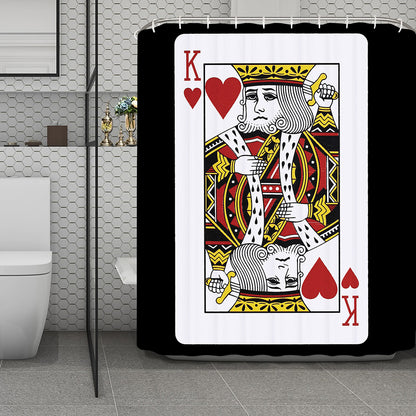 King Of Hearts Playing Card Print Polyester Shower Curtain