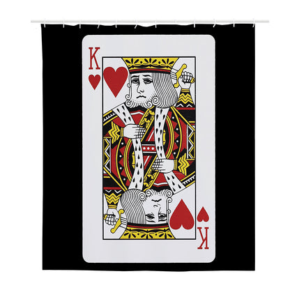 King Of Hearts Playing Card Print Polyester Shower Curtain