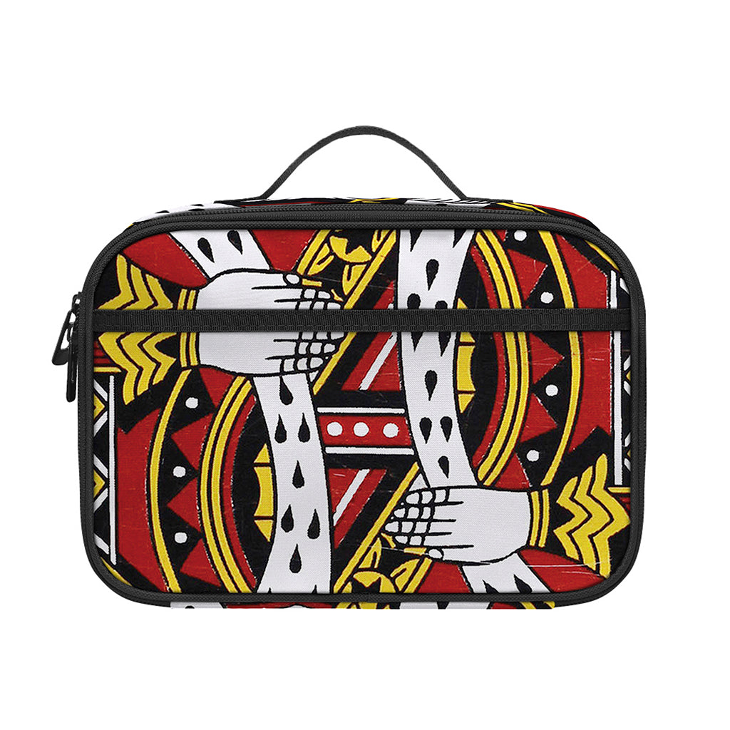King Of Hearts Playing Card Print Portable Lunch Bag