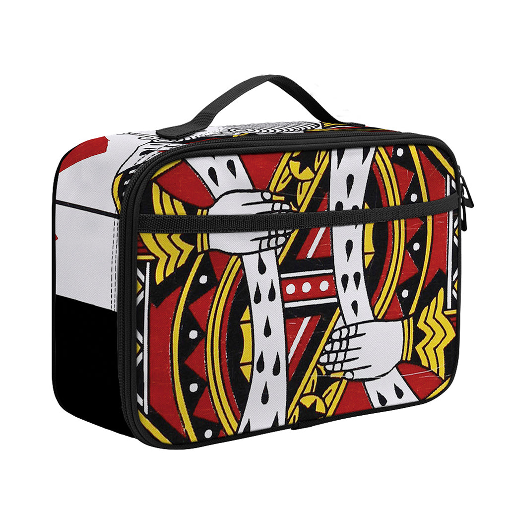 King Of Hearts Playing Card Print Portable Lunch Bag