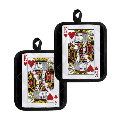 King Of Hearts Playing Card Print Pot Holders