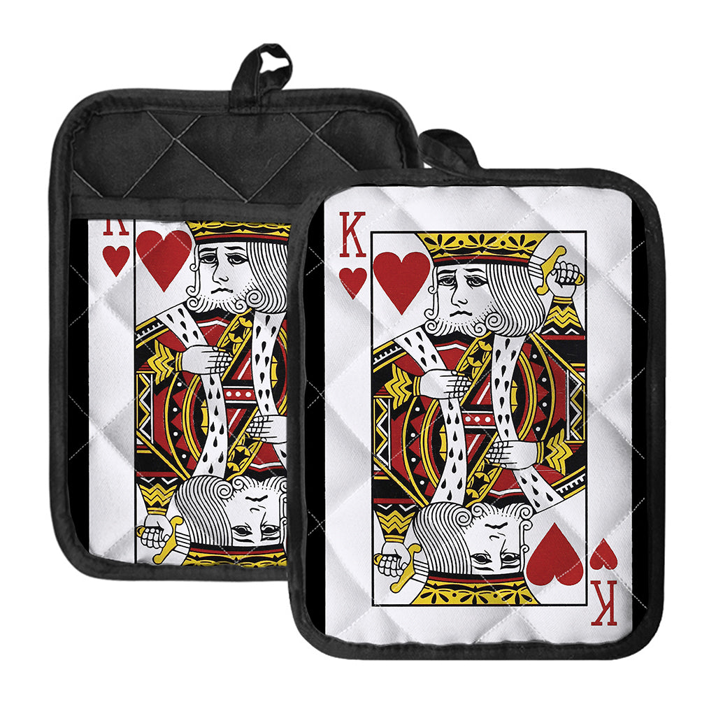 King Of Hearts Playing Card Print Pot Holders With Pocket