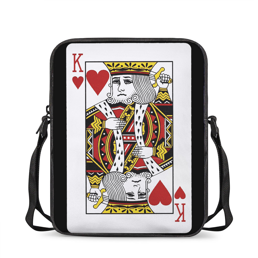 King Of Hearts Playing Card Print Rectangular Crossbody Bag