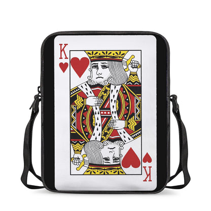 King Of Hearts Playing Card Print Rectangular Crossbody Bag