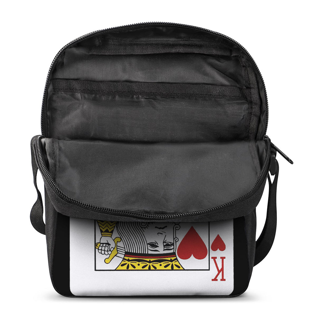 King Of Hearts Playing Card Print Rectangular Crossbody Bag
