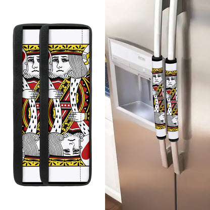 King Of Hearts Playing Card Print Refrigerator Handle Covers