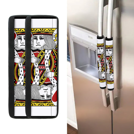 King Of Hearts Playing Card Print Refrigerator Handle Covers
