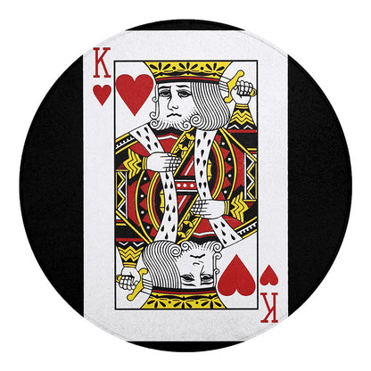 King Of Hearts Playing Card Print Round Blanket