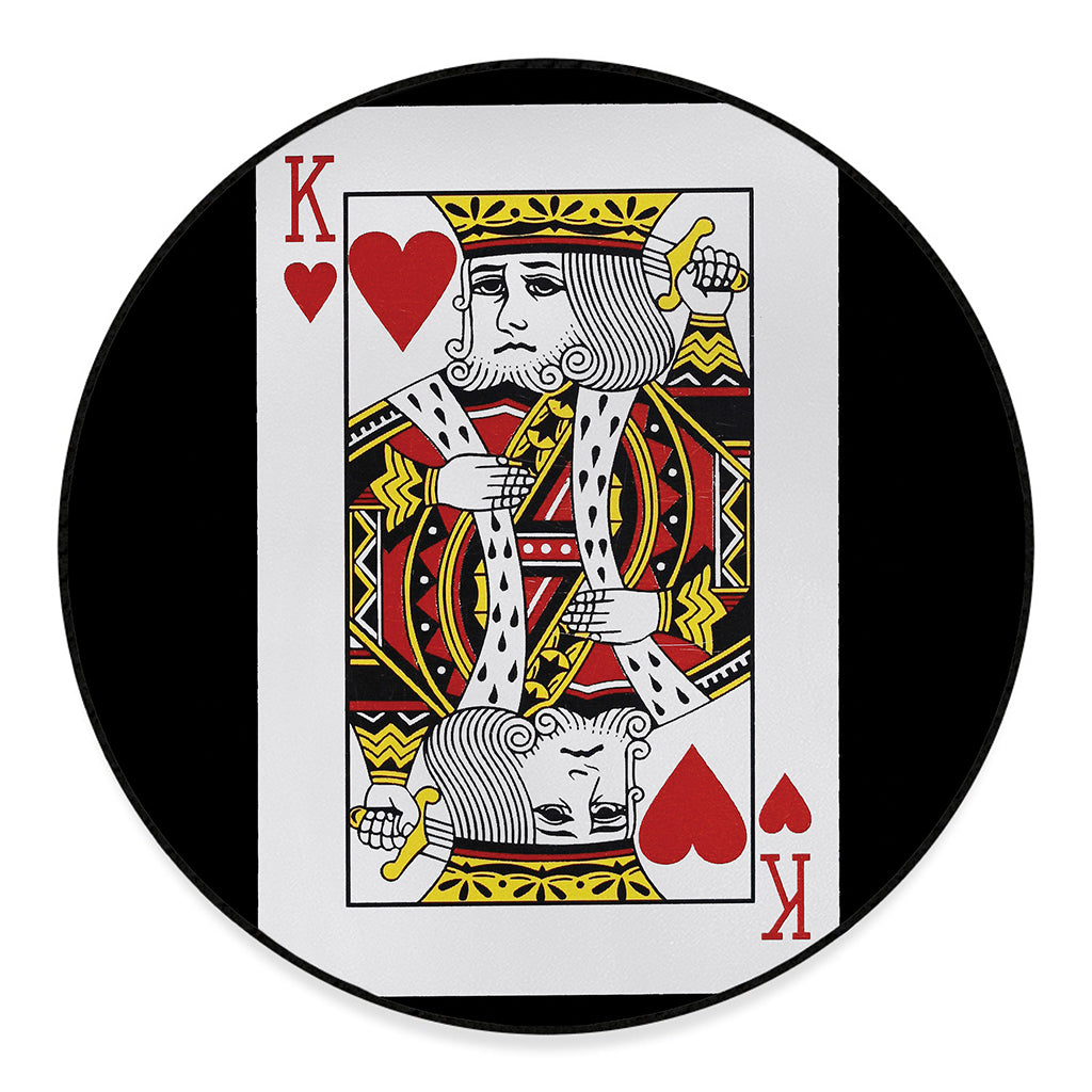 King Of Hearts Playing Card Print Round Floor Mat