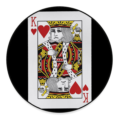King Of Hearts Playing Card Print Round Floor Mat