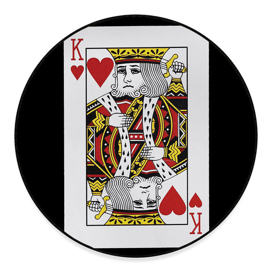 King Of Hearts Playing Card Print Round Floor Mat