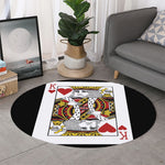 King Of Hearts Playing Card Print Round Rug