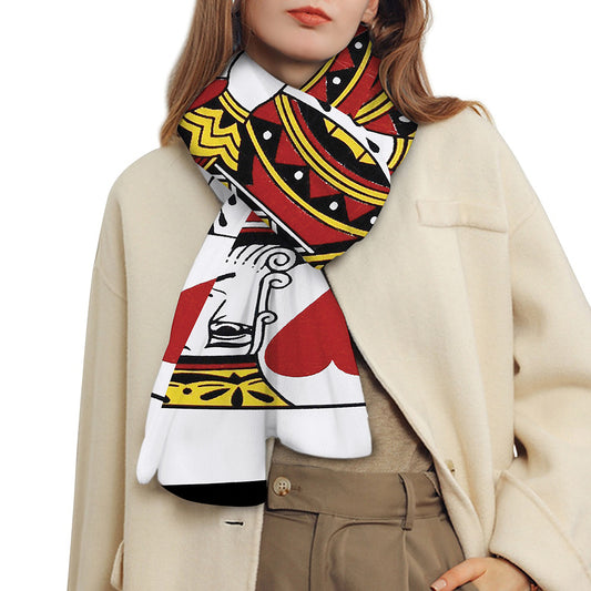 King Of Hearts Playing Card Print Scarf