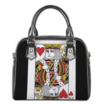 King Of Hearts Playing Card Print Shoulder Handbag