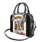 King Of Hearts Playing Card Print Shoulder Handbag