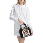King Of Hearts Playing Card Print Shoulder Handbag