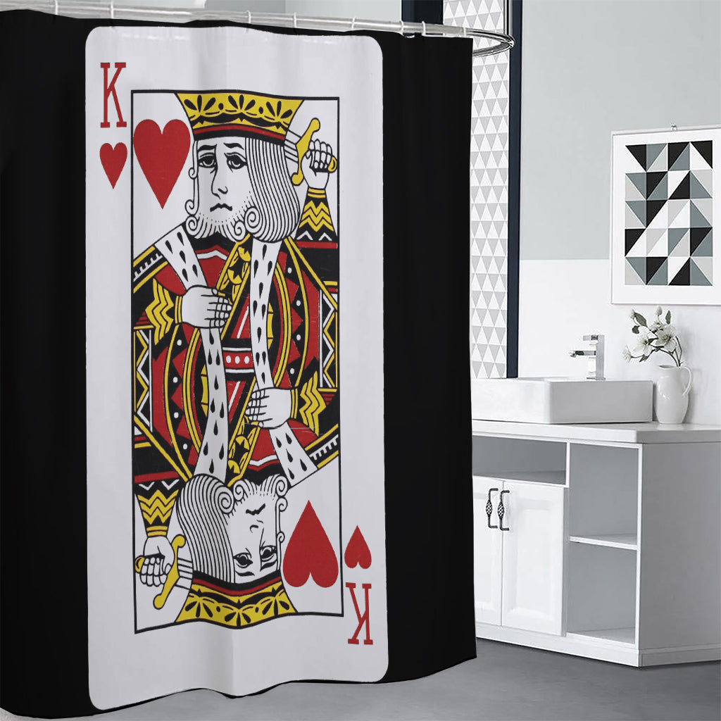 King Of Hearts Playing Card Print Shower Curtain