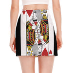 King Of Hearts Playing Card Print Side Slit Mini Skirt