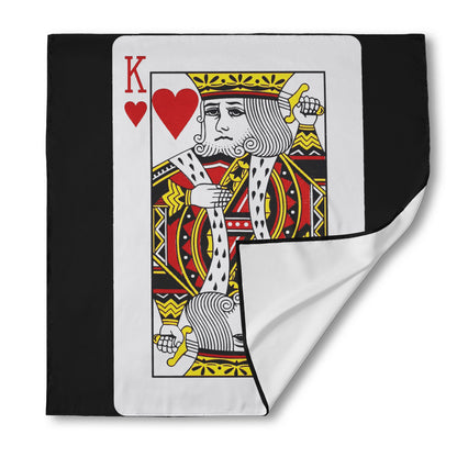 King Of Hearts Playing Card Print Silk Bandana