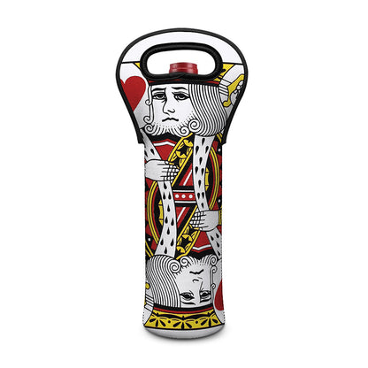 King Of Hearts Playing Card Print Single Neoprene Wine Tote