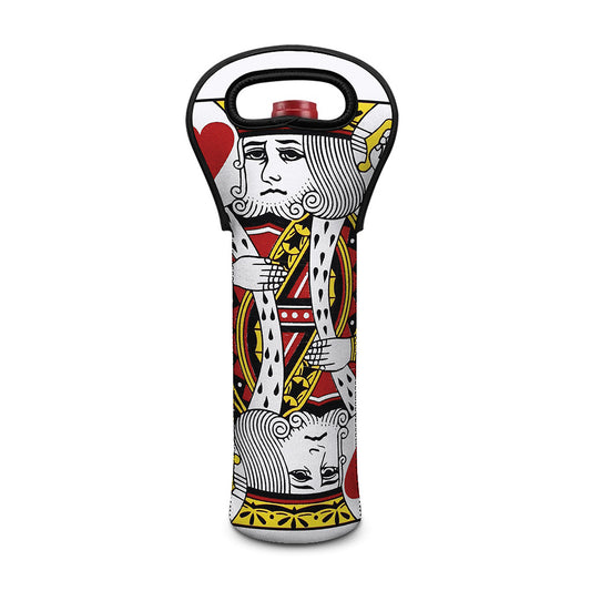 King Of Hearts Playing Card Print Single Neoprene Wine Tote