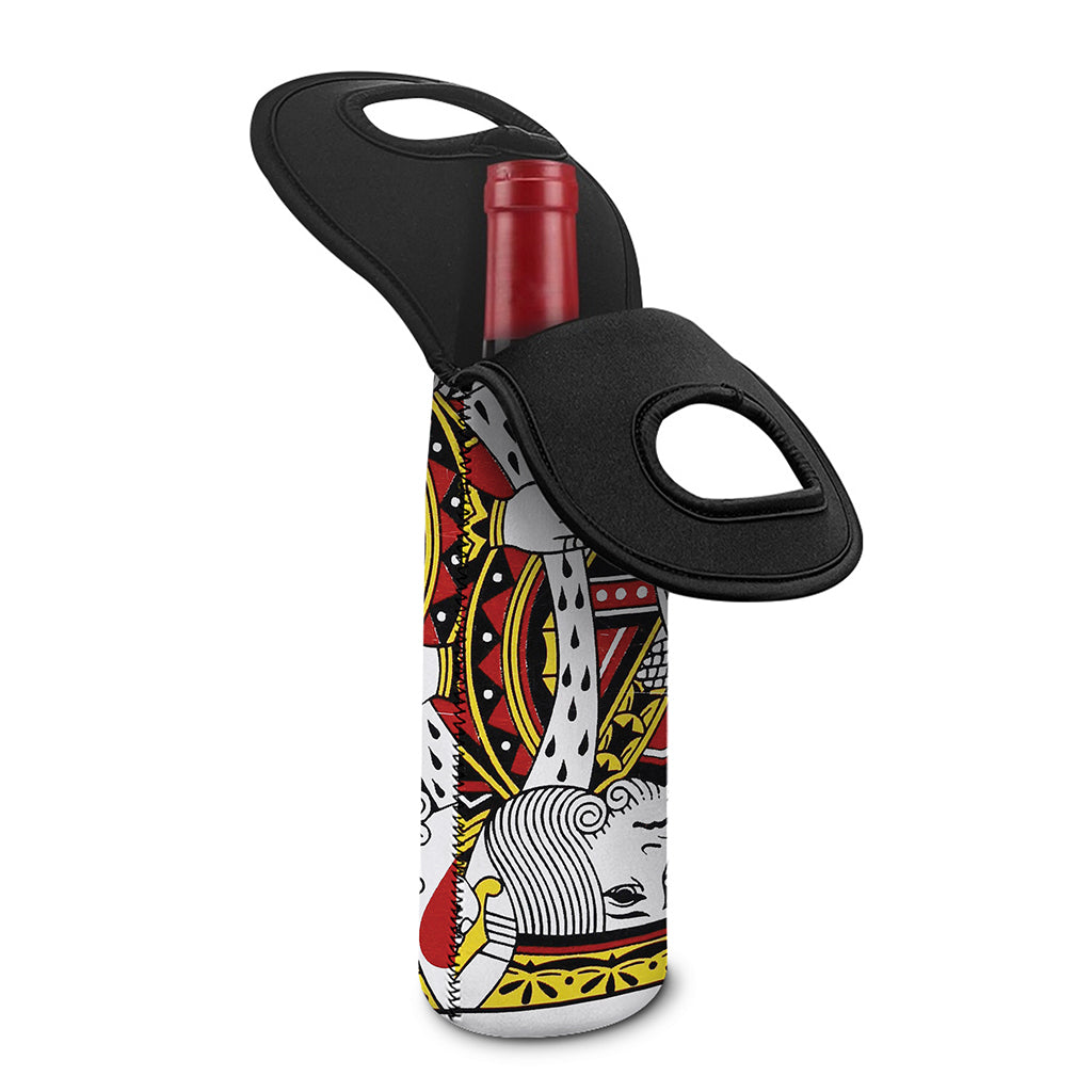 King Of Hearts Playing Card Print Single Neoprene Wine Tote