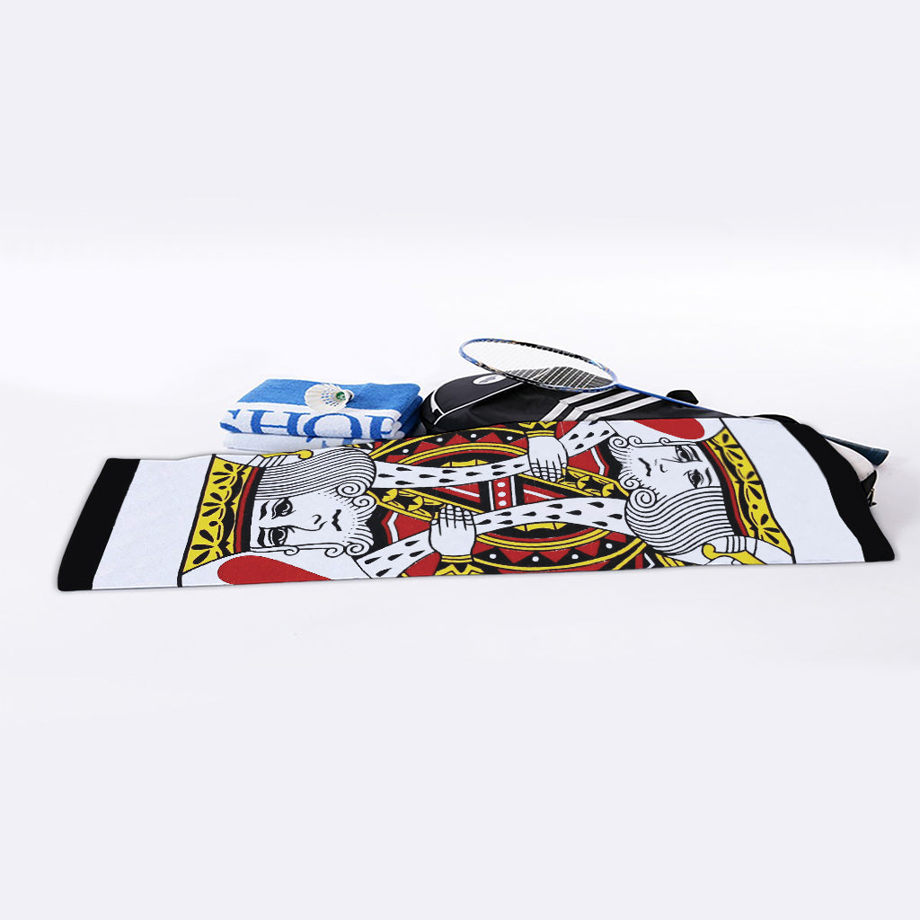 King Of Hearts Playing Card Print Sports Towel
