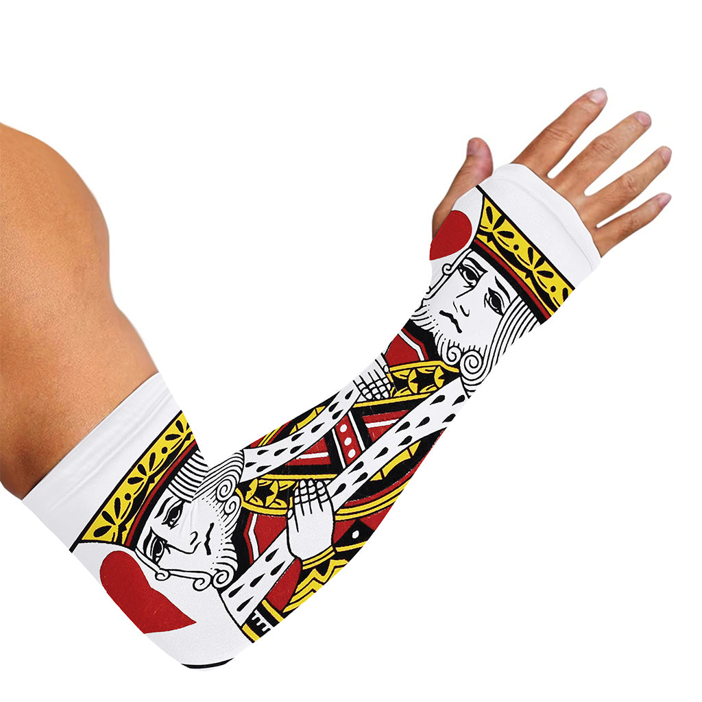 King Of Hearts Playing Card Print Sun Protection Arm Sleeves