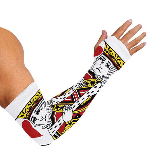 King Of Hearts Playing Card Print Sun Protection Arm Sleeves