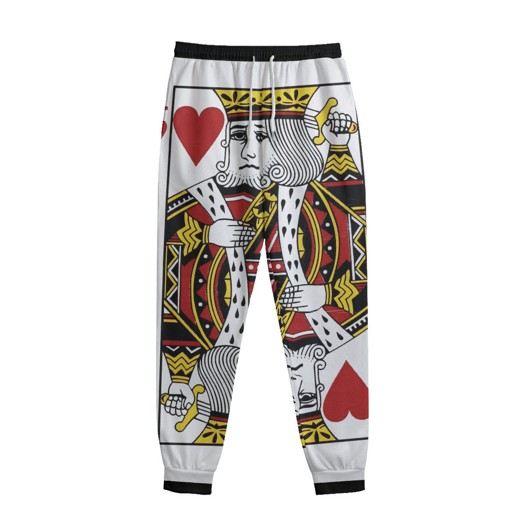 King Of Hearts Playing Card Print Sweatpants
