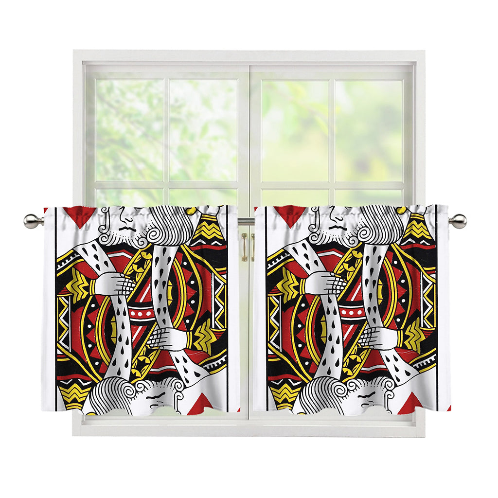 King Of Hearts Playing Card Print Tier Curtains