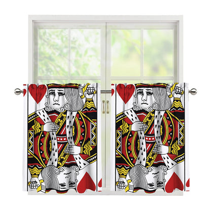 King Of Hearts Playing Card Print Tier Curtains
