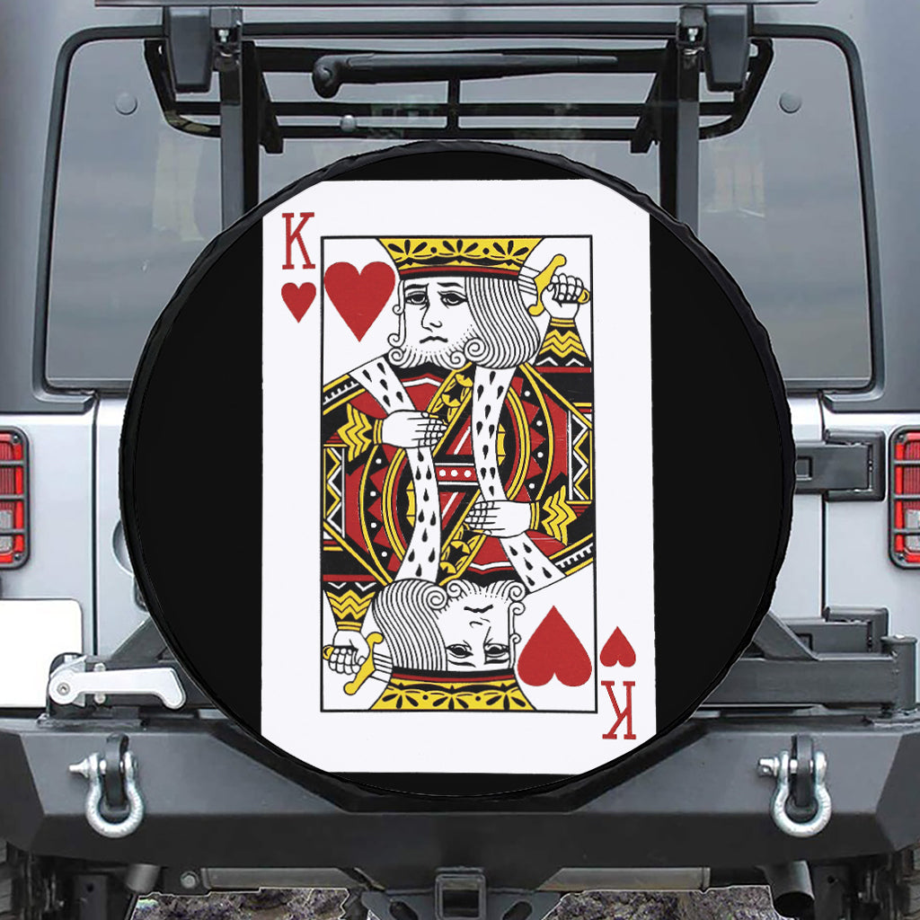King Of Hearts Playing Card Print Tire Cover