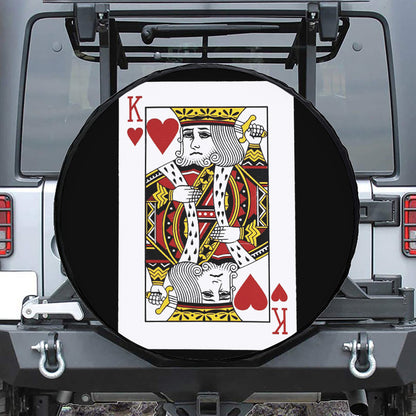 King Of Hearts Playing Card Print Tire Cover