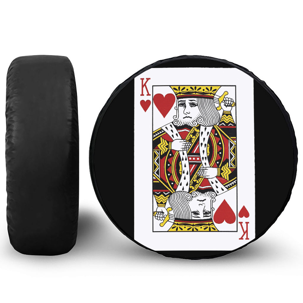 King Of Hearts Playing Card Print Tire Cover