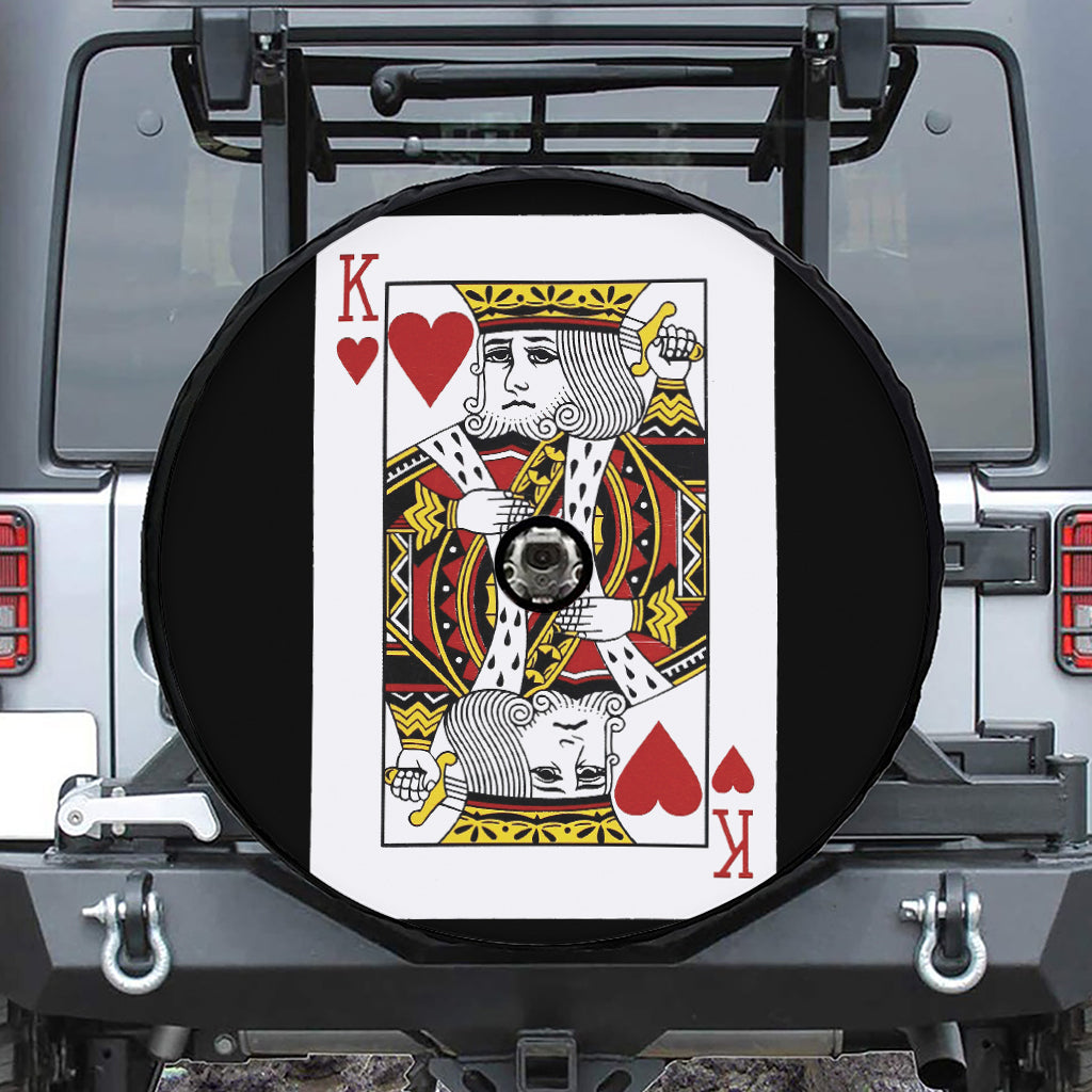 King Of Hearts Playing Card Print Tire Cover With Camera Hole